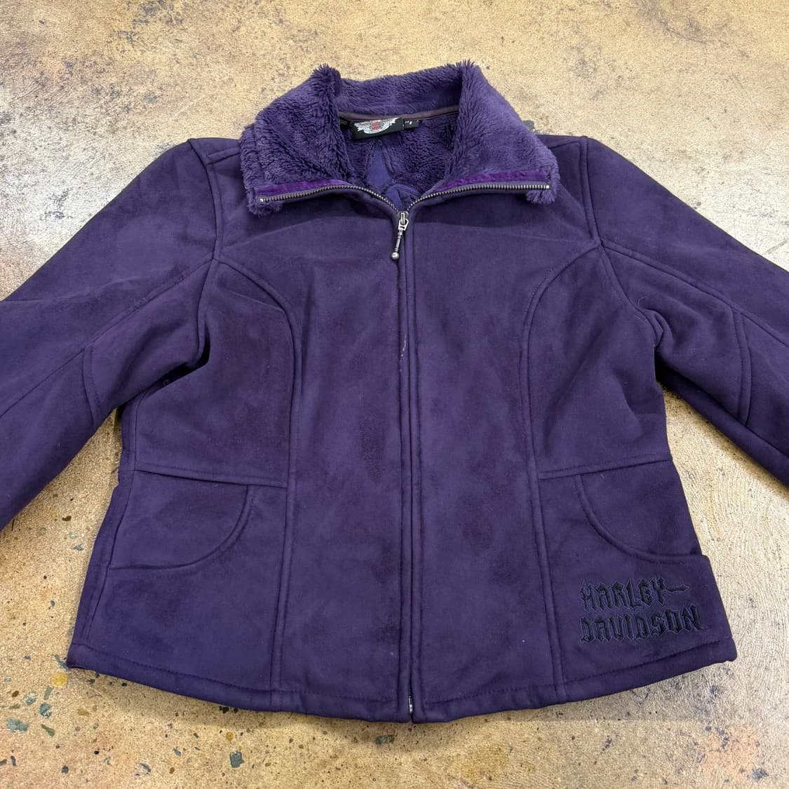 할리 데이비슨 퍼플 털 자켓  상품이미지3