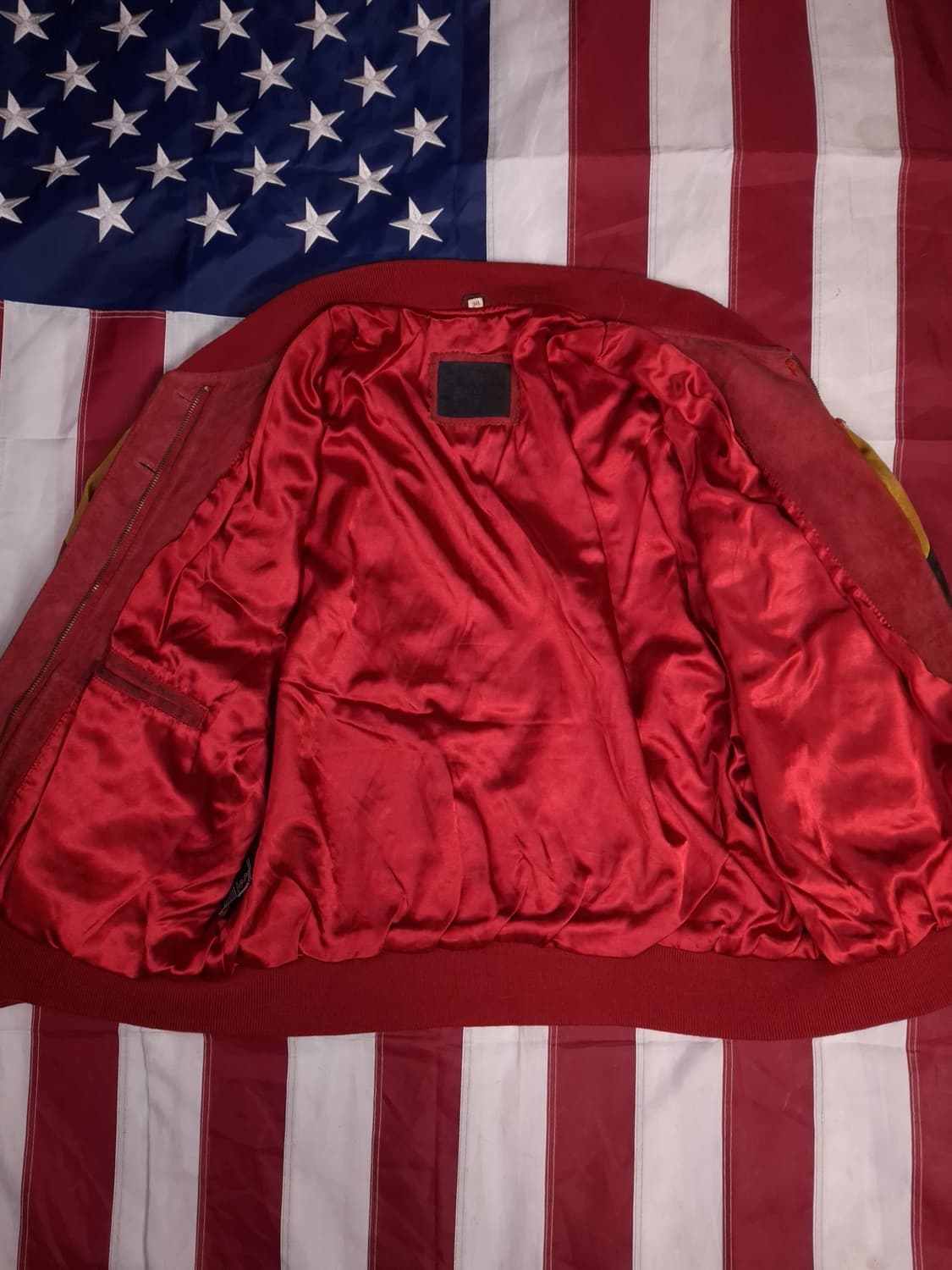 90's 빈티지 국내산 리얼 스웨이드 배색 봄버 자켓 상품이미지10