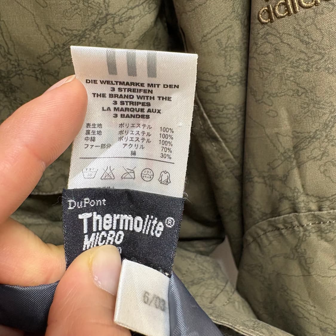 adidas 아디다스 카키 후드 투웨이 Thermolite 점퍼 아우터  상품이미지6