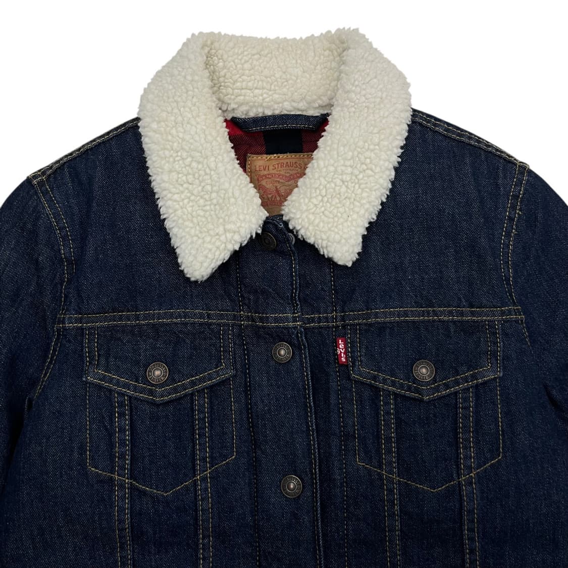 리바이스 뽀글이 카라 데님 자켓 S 상품이미지4