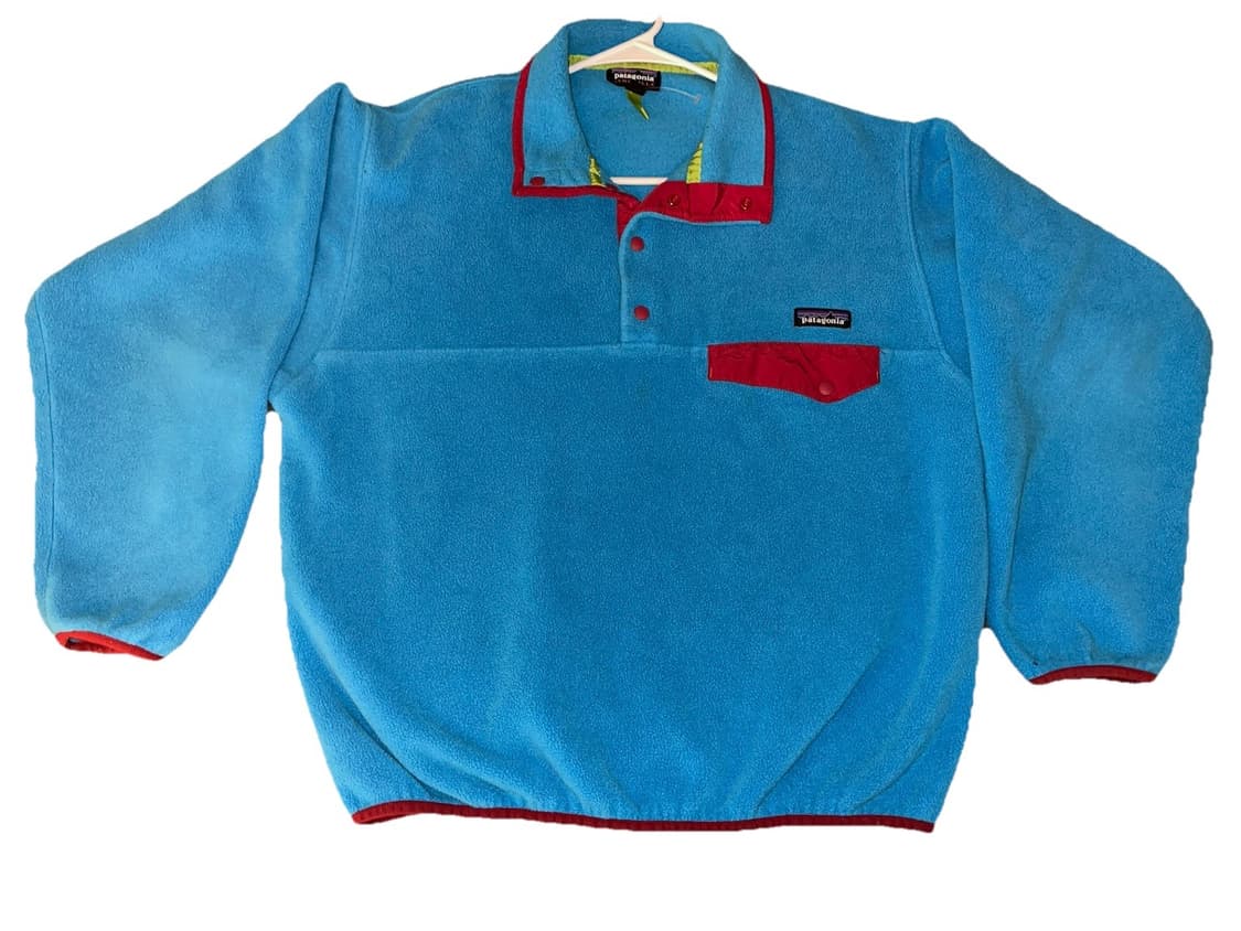 13FW 파타고니아 신칠라 스냅-T 플리스 스카이블루 레드 포켓 상품이미지1