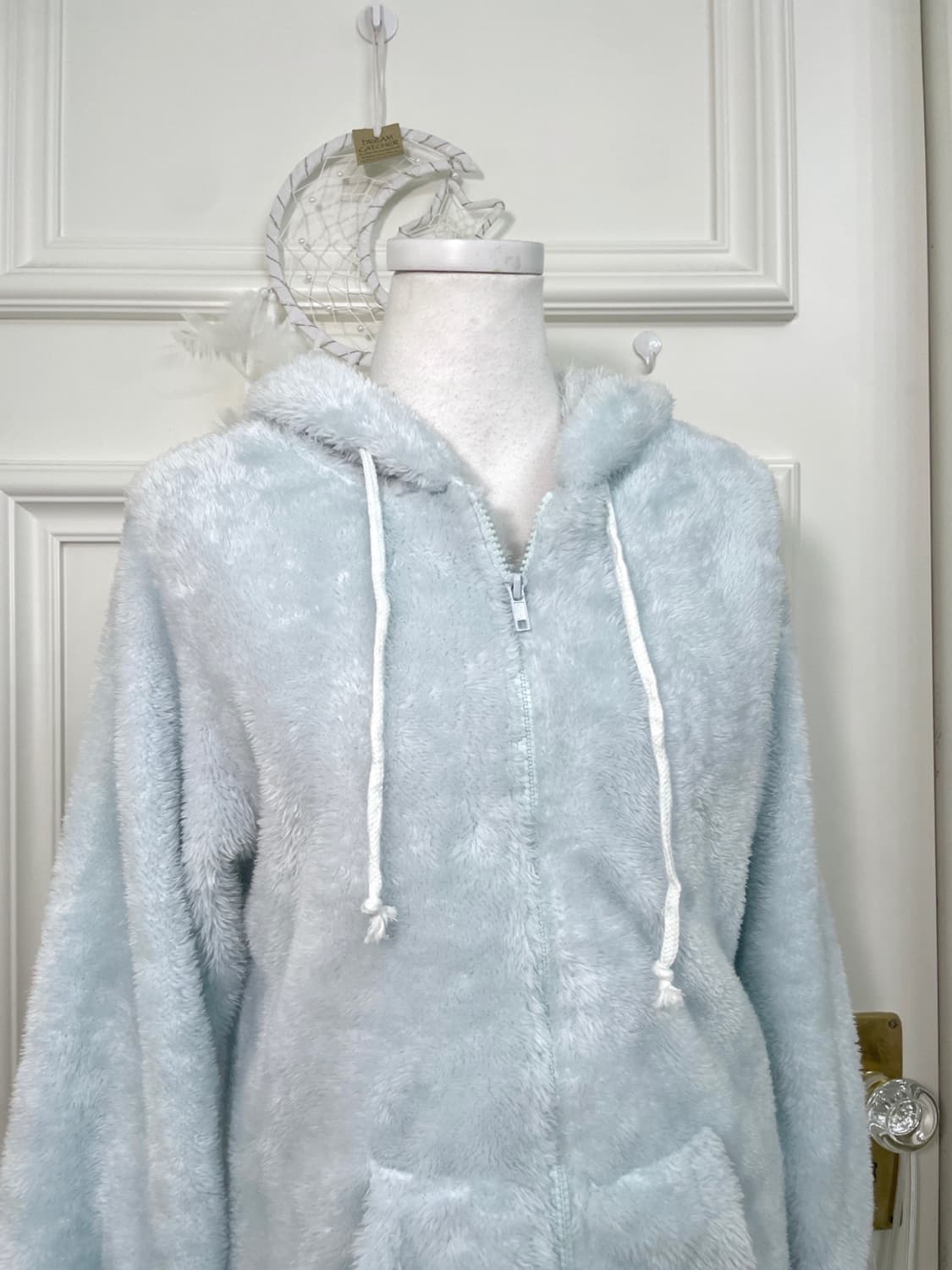 sky-blue rabbit fur hoodie&pants set 상품이미지6
