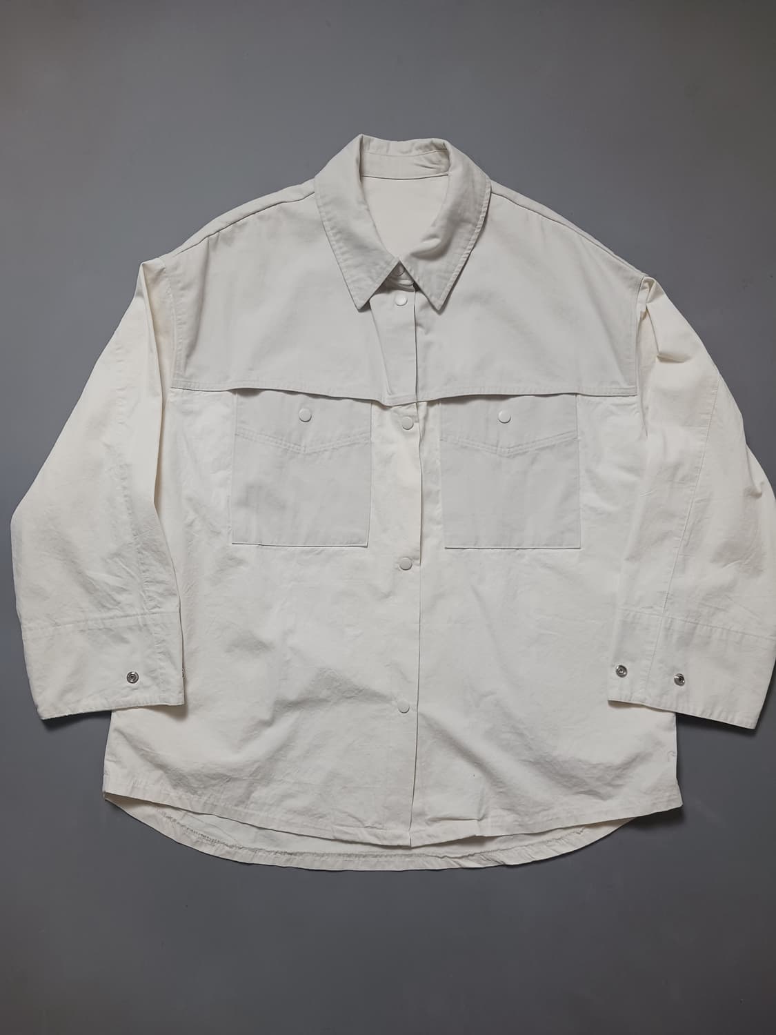 [프리] 스타일엠 투톤 셔츠형 자켓 오버핏 상품이미지1