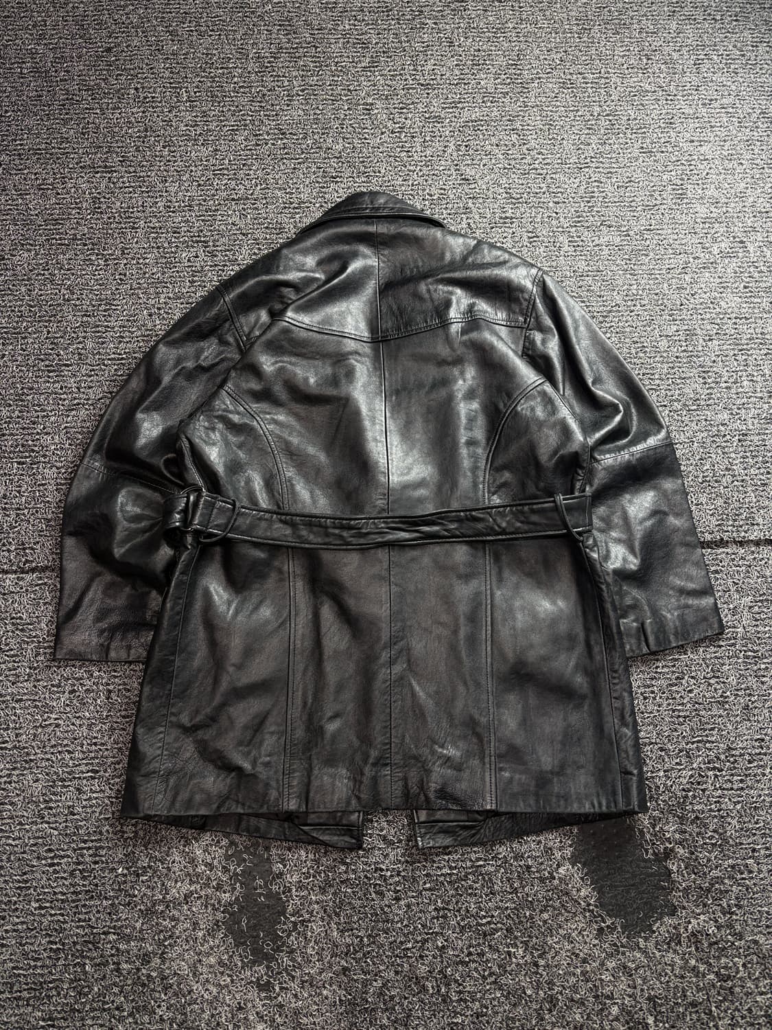 Fontelli 아카이브 양가죽 트렌치 벨티드 레더 자켓 3354 상품이미지4