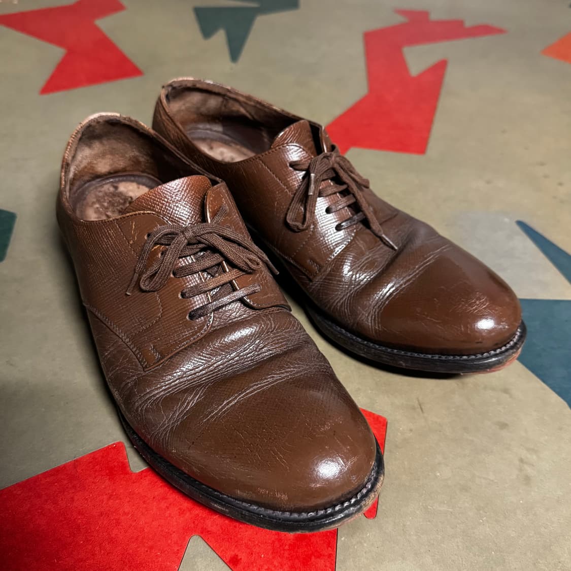 Prada Rough Leather Derby Shoes 상품이미지9