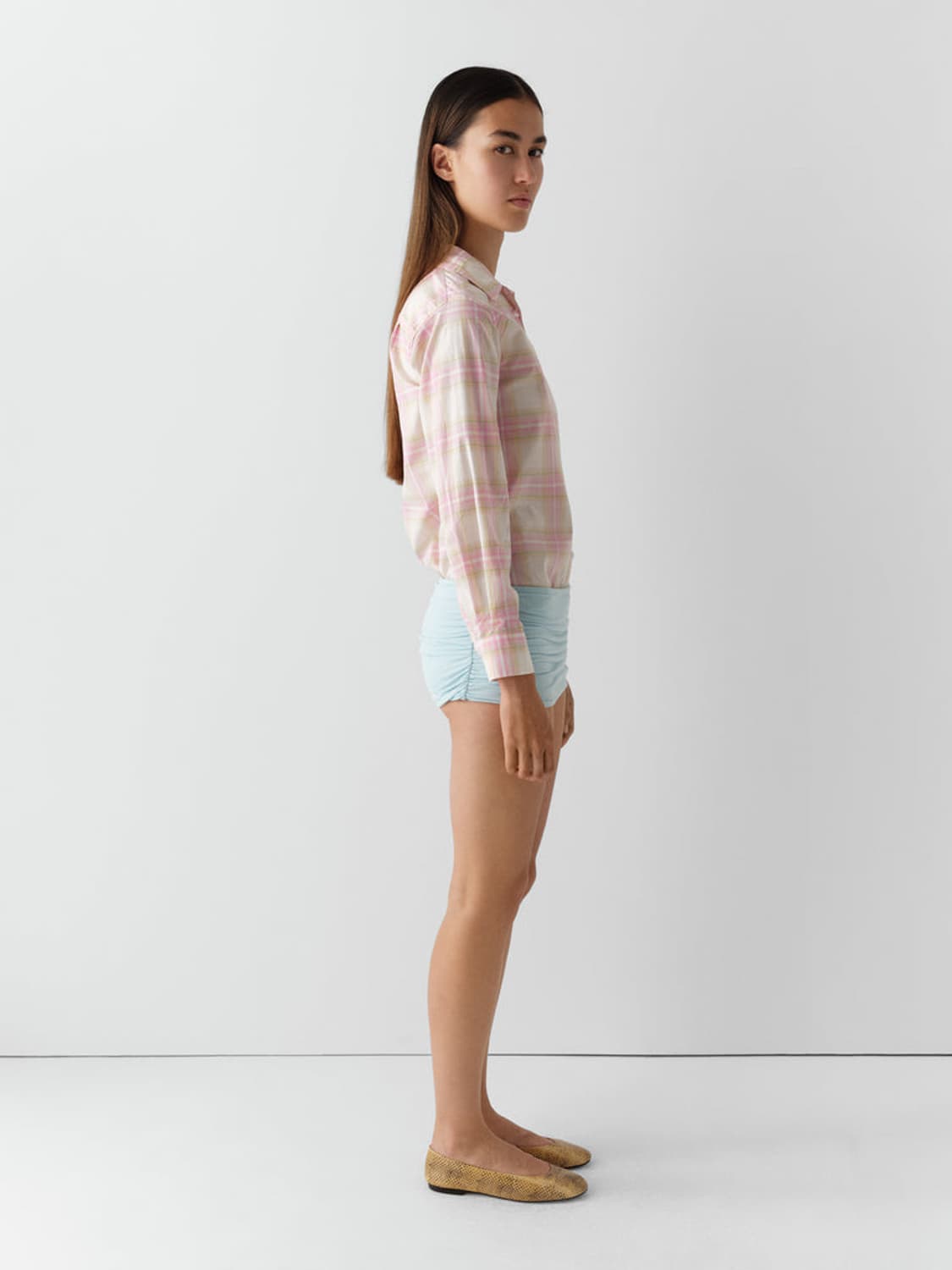 [L]기마구아스 Laura 체크 셔츠/핑크 상품이미지6