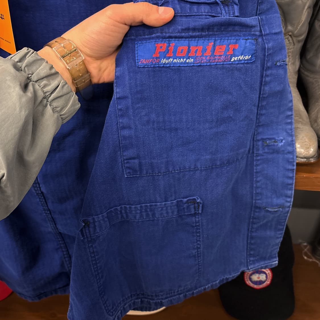 60~70s 피오니어 오리지널 프렌치 워크 자켓 헤링본 트윌 N800 상품이미지9