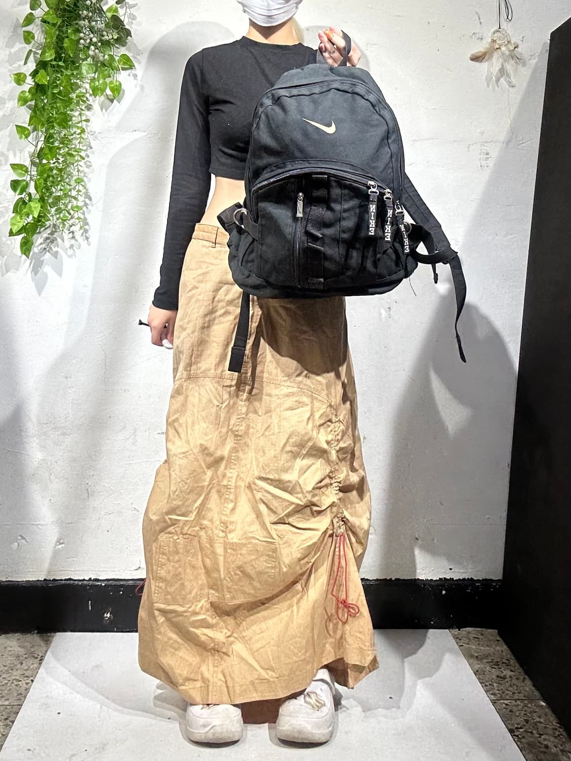 90s 나이키 블랙 미니 백팩 미드스우시 가방 상품이미지2