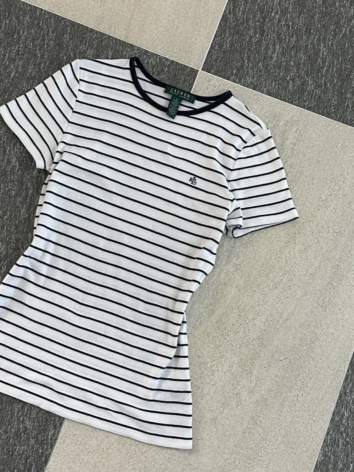 로렌 랄프로렌 스트라이프 슬림핏 반팔 티셔츠  상품이미지3