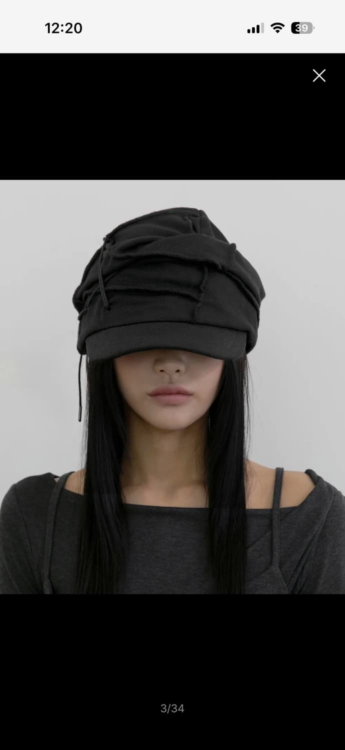 플레어업 Soi draped cap 드레이프캡 블랙 상품이미지1