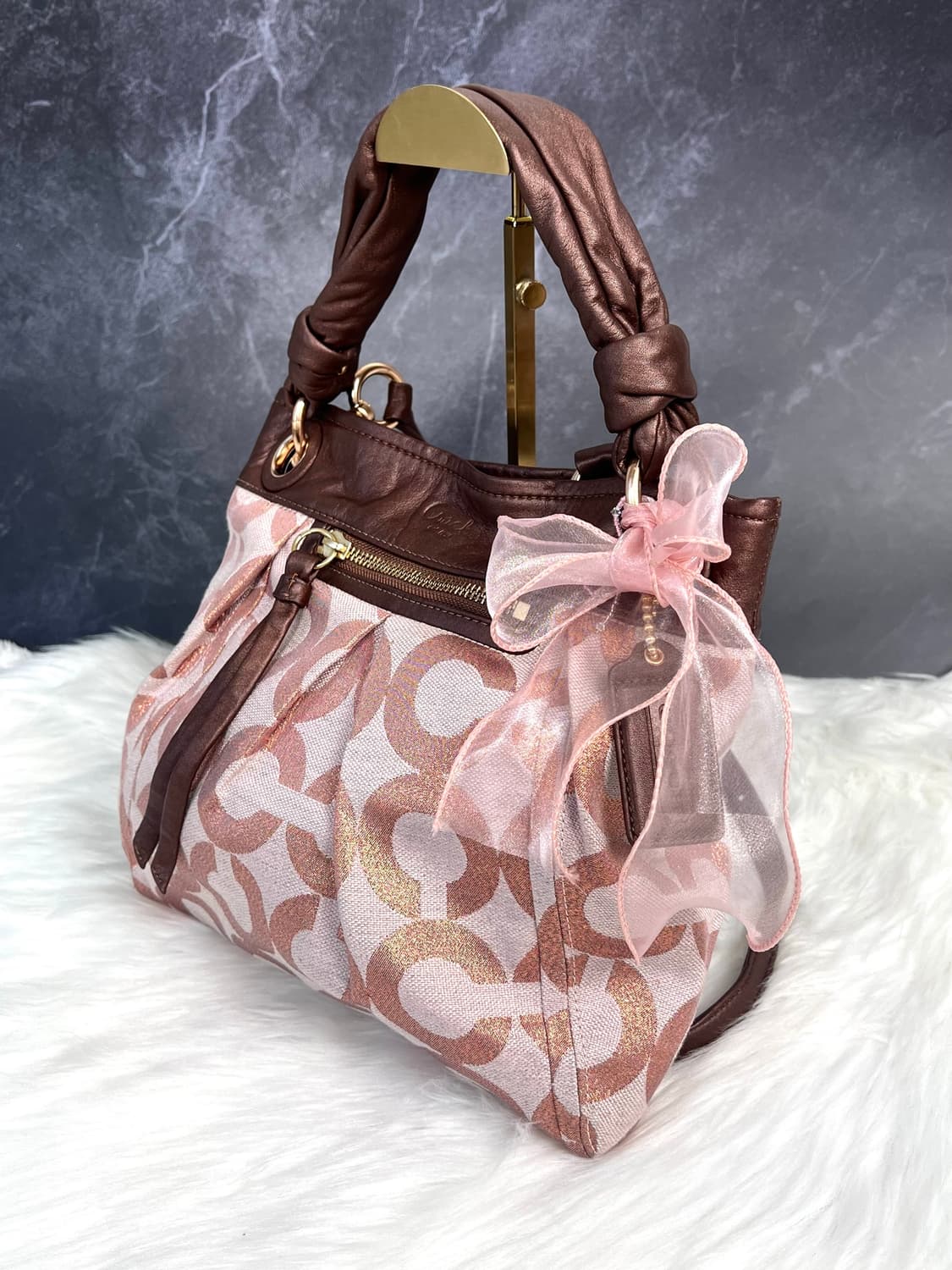 90s Coach Chocolate Rose Gold Signature 상품이미지3