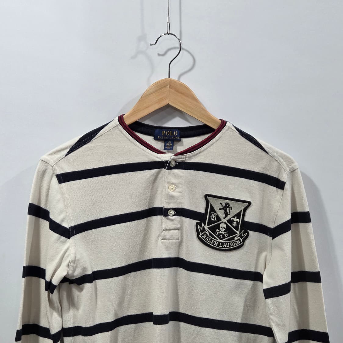 폴로랄프로렌 피케 헨리넥 스트라이프 롱슬리브 L(14/16) 상품이미지2