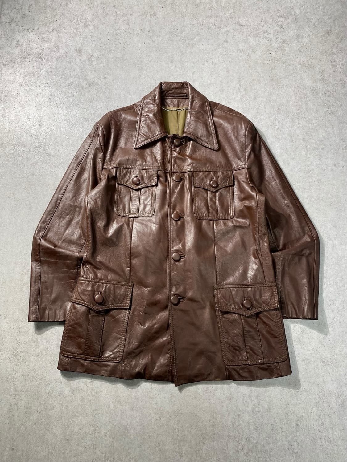 [42] OLD Vintage 올드 빈티지 브라운 레더 필드자켓 상품이미지1