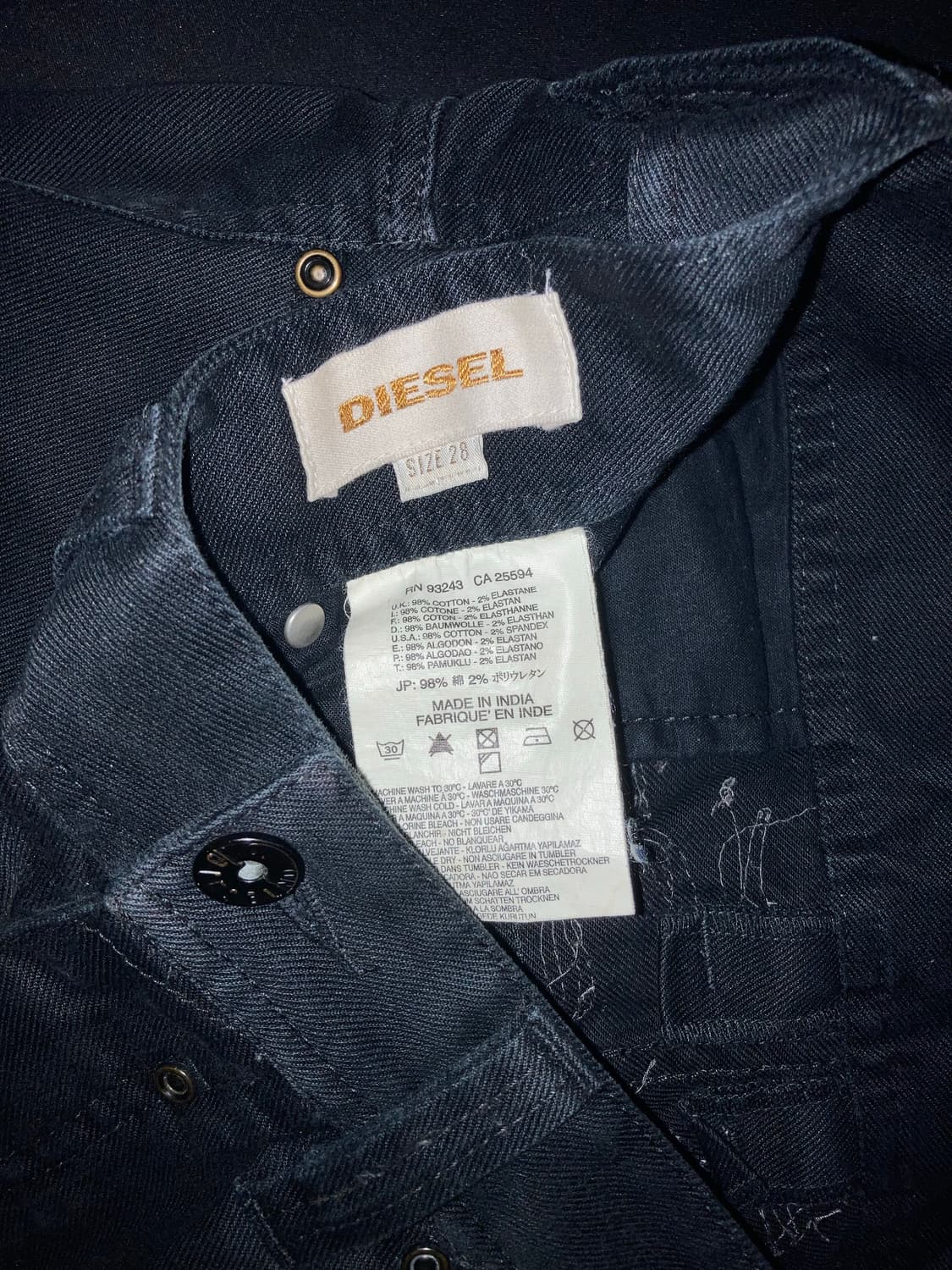 디젤 스컬 자수 블랙진 상품이미지10