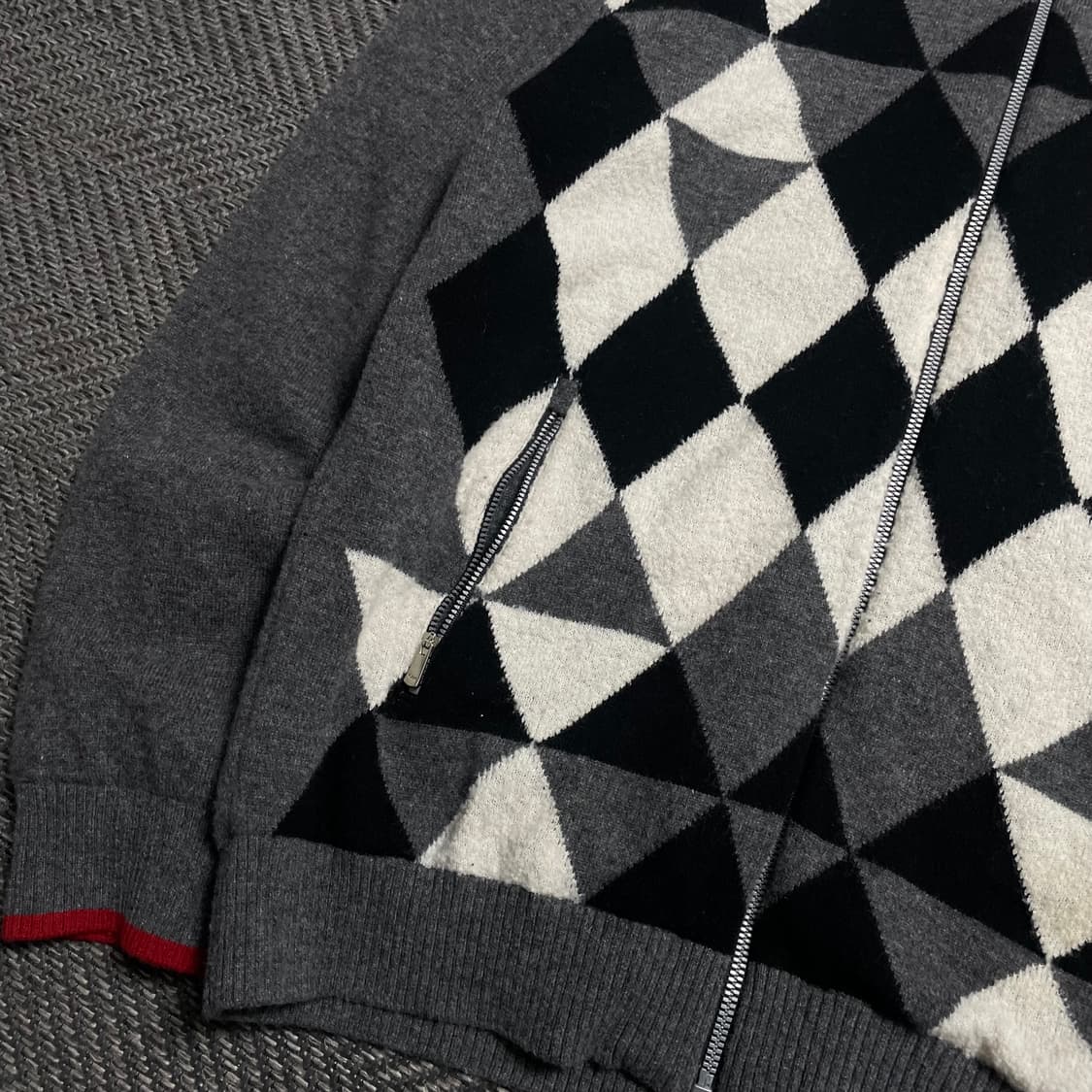 루이 까스텔 아가일 체크 패턴 니트 집업o 5241 상품이미지3