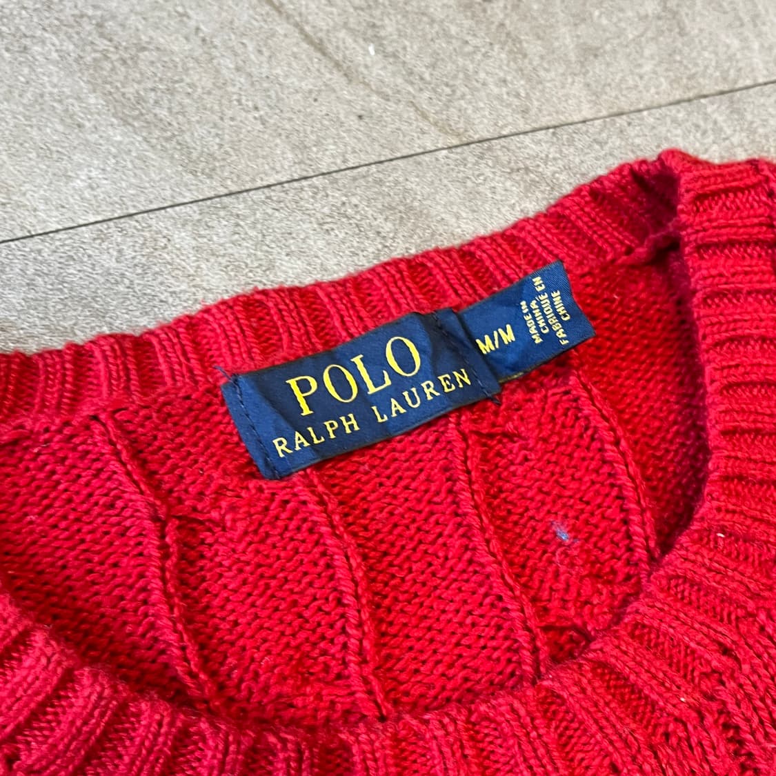 폴로 정품 최신라벨 레드 케이블 니트 상품이미지4