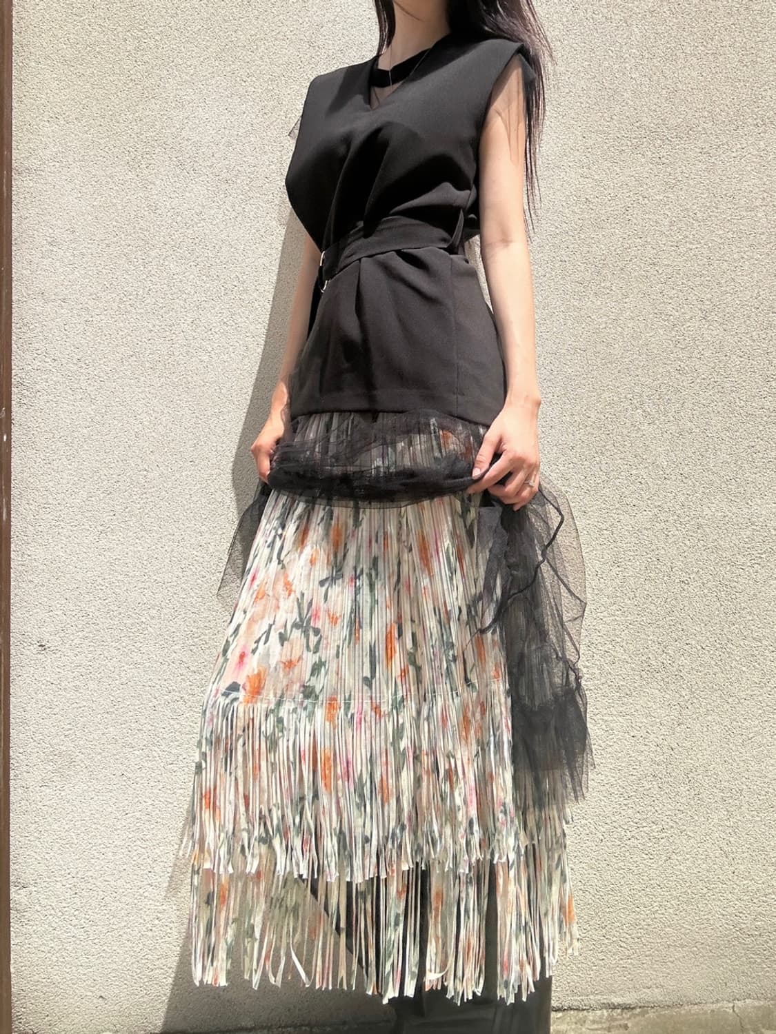 Brush pattern fringe art skirt  상품이미지7