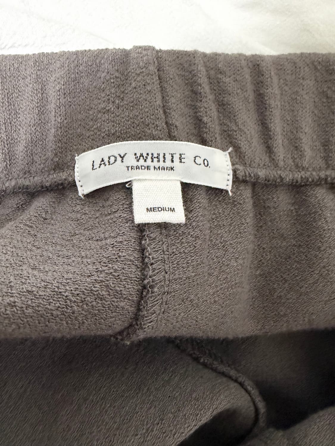 레이디 화이트 코튼 트랙 팬츠 브라운 M 상품이미지3