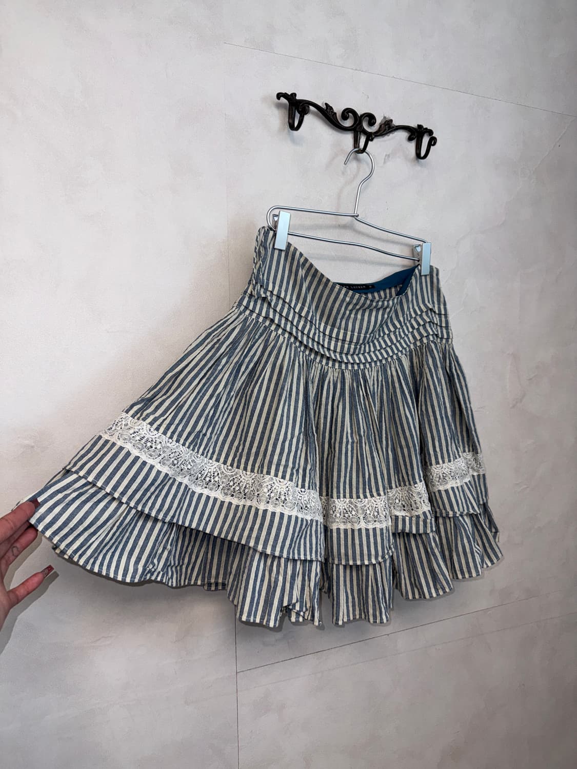 Ralph Lauren blue stripe ethnic lace sk 상품이미지2
