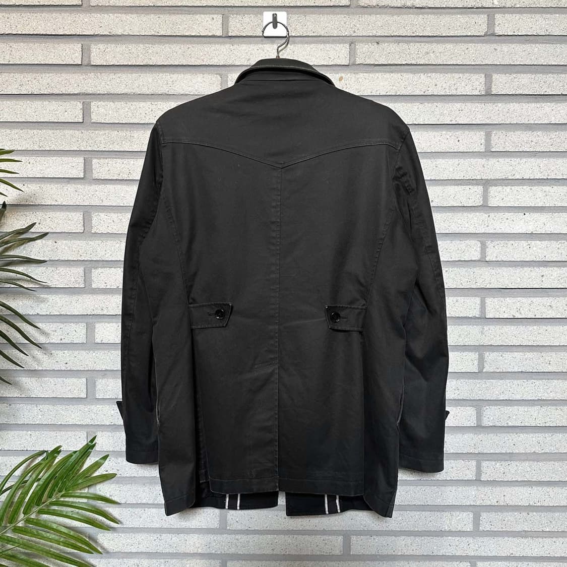 JPN VINTAGE 하프 필드 자켓 하이넥 버클 히든 버튼 디테일 블랙 상품이미지2