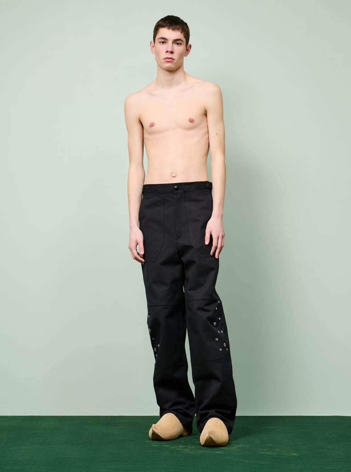 나마체코 블랙 트라우저 팬츠 상품이미지2