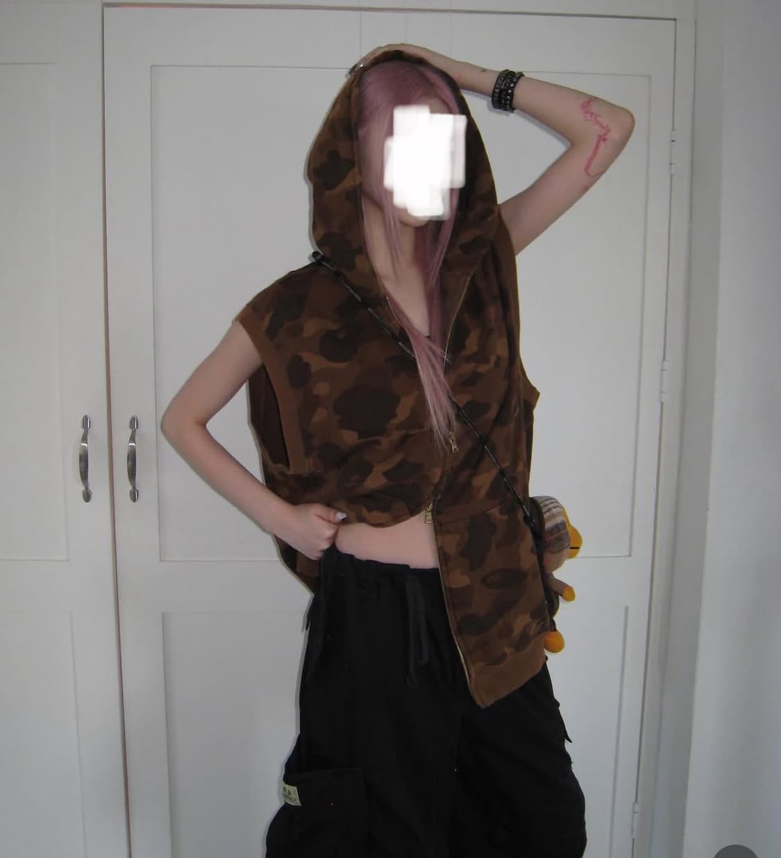 베이프 투웨이 베스트 조끼 후드집업 L 갈계 황계 상품이미지2