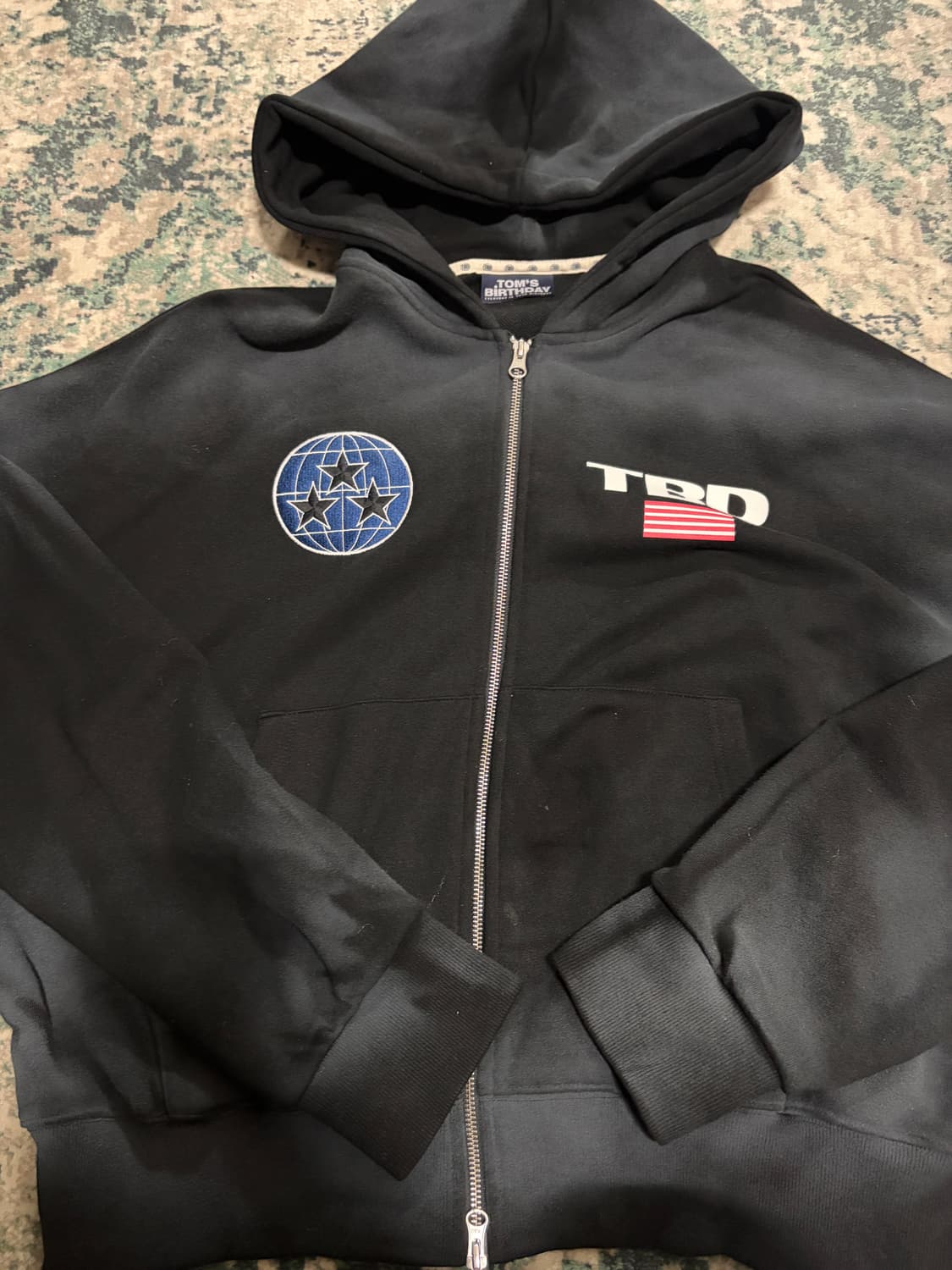 (TBO) 톰스벌스데이 월드로고 스프레이 후드집업 상하의 세트 블랙 상품이미지2