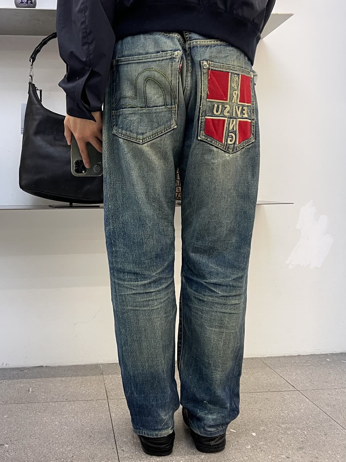 에비수 셀비지 크러쉬드 데님 팬츠 상품이미지3