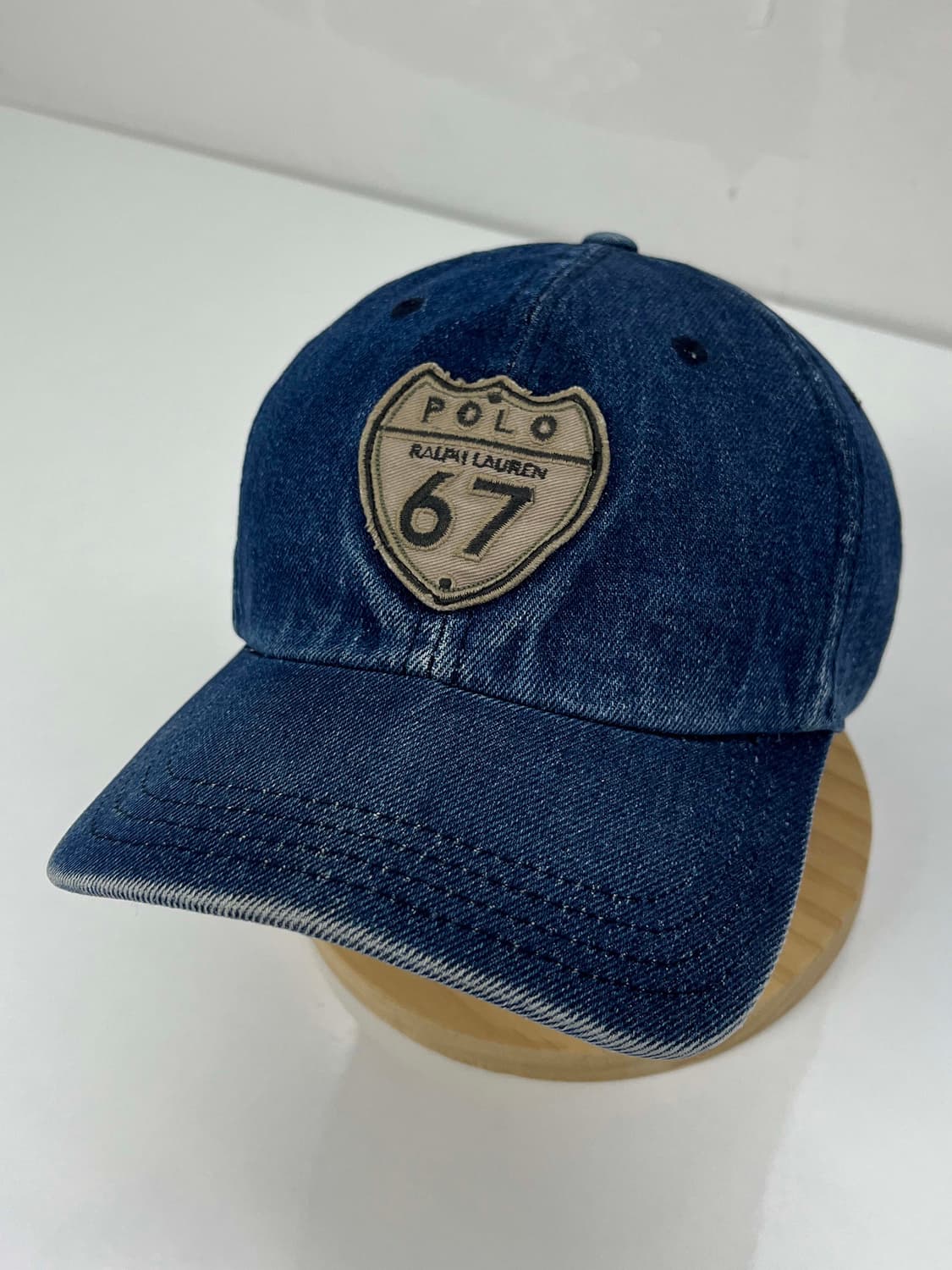 rare 90's 폴로 랄프로렌 데빌쉴드 데님 트러커 볼캡 모자 상품이미지3
