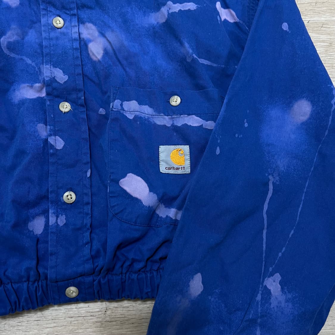 칼하트 커스텀 다잉 블리츠 워싱 풀오버 크롭 초어자켓 [블루] L/100 상품이미지3