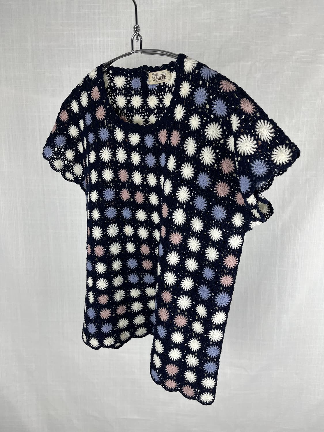 Vintage 도트 패턴 레이어드 반팔티  상품이미지3