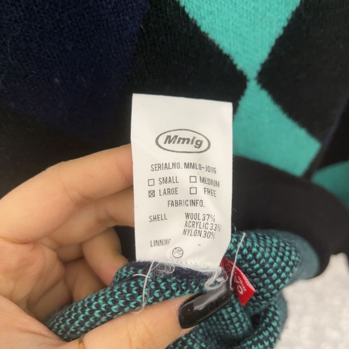 MMLG 빈티지 유니크 키치 아가일 가디건 L C07501 상품이미지6