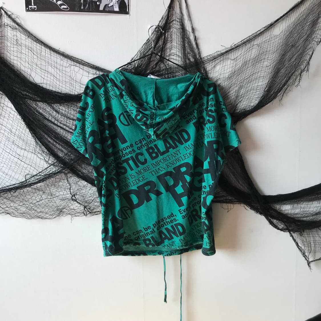 Y2k mood printing hood halfsleeve   상품이미지1
