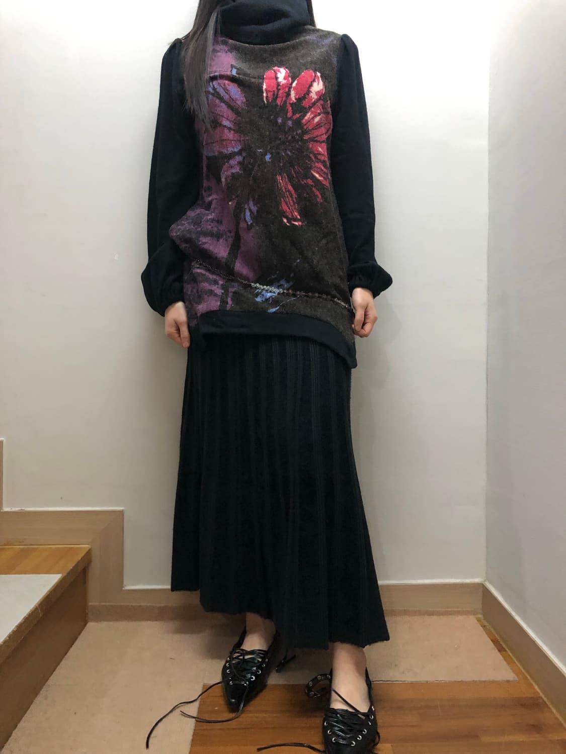 빈티지 블랙 오리엔탈 탑 상품이미지3