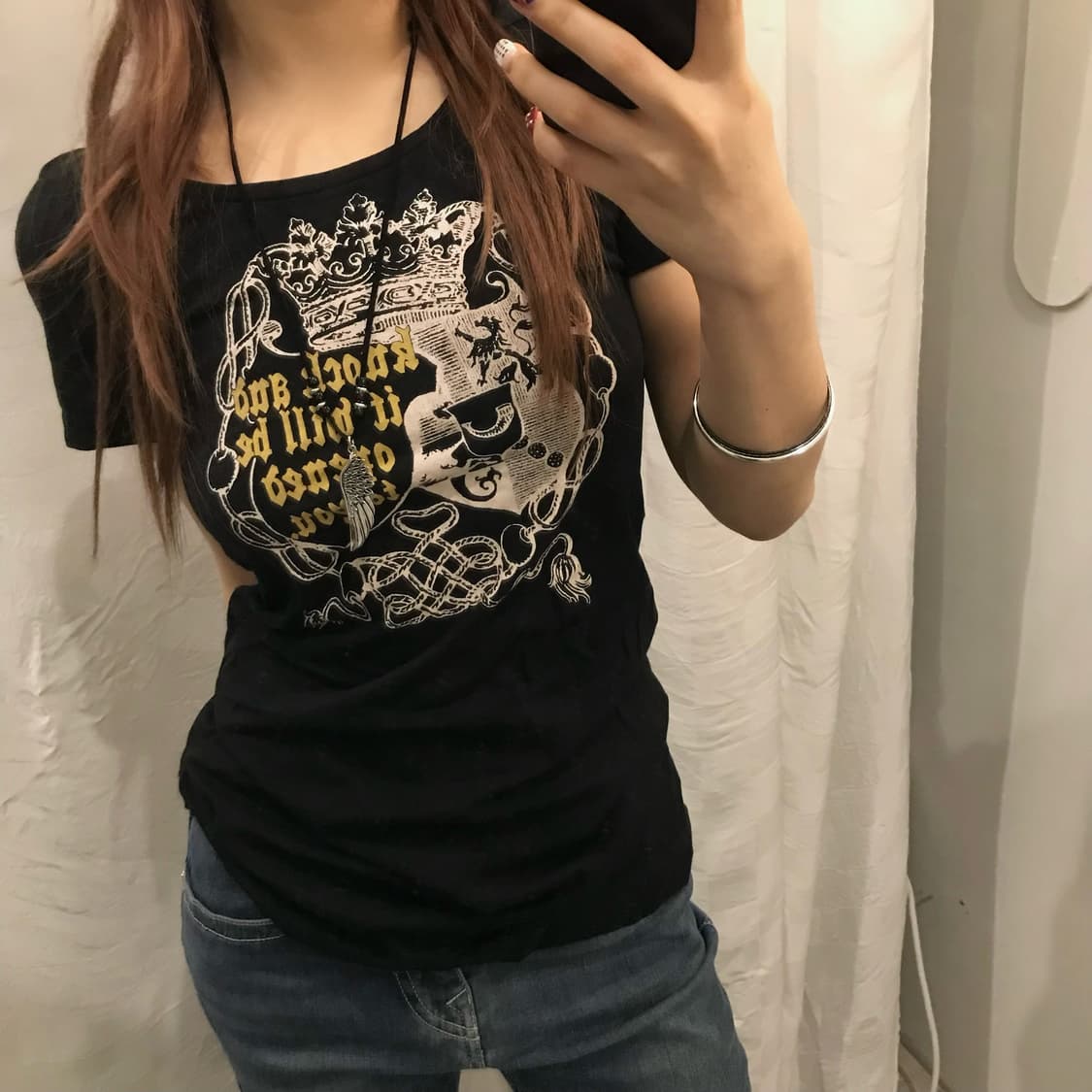 JPN Vintage 고스펑크 고딕 갸루 반팔 후디 상품이미지2