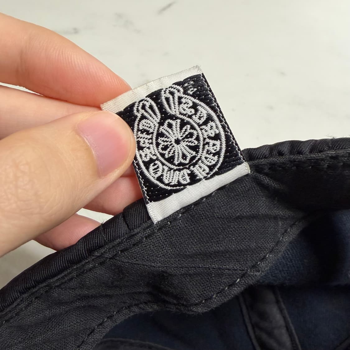 레어) 90s 올드 크롬하츠 나일론 대거 자수 캡 모자 블랙 OS 상품이미지9