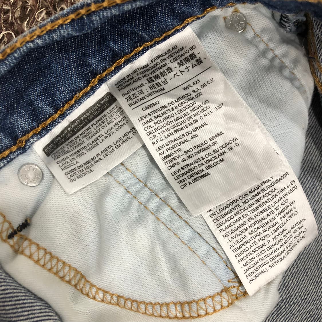 리바이스 502 워시드 데님팬츠 상품이미지7