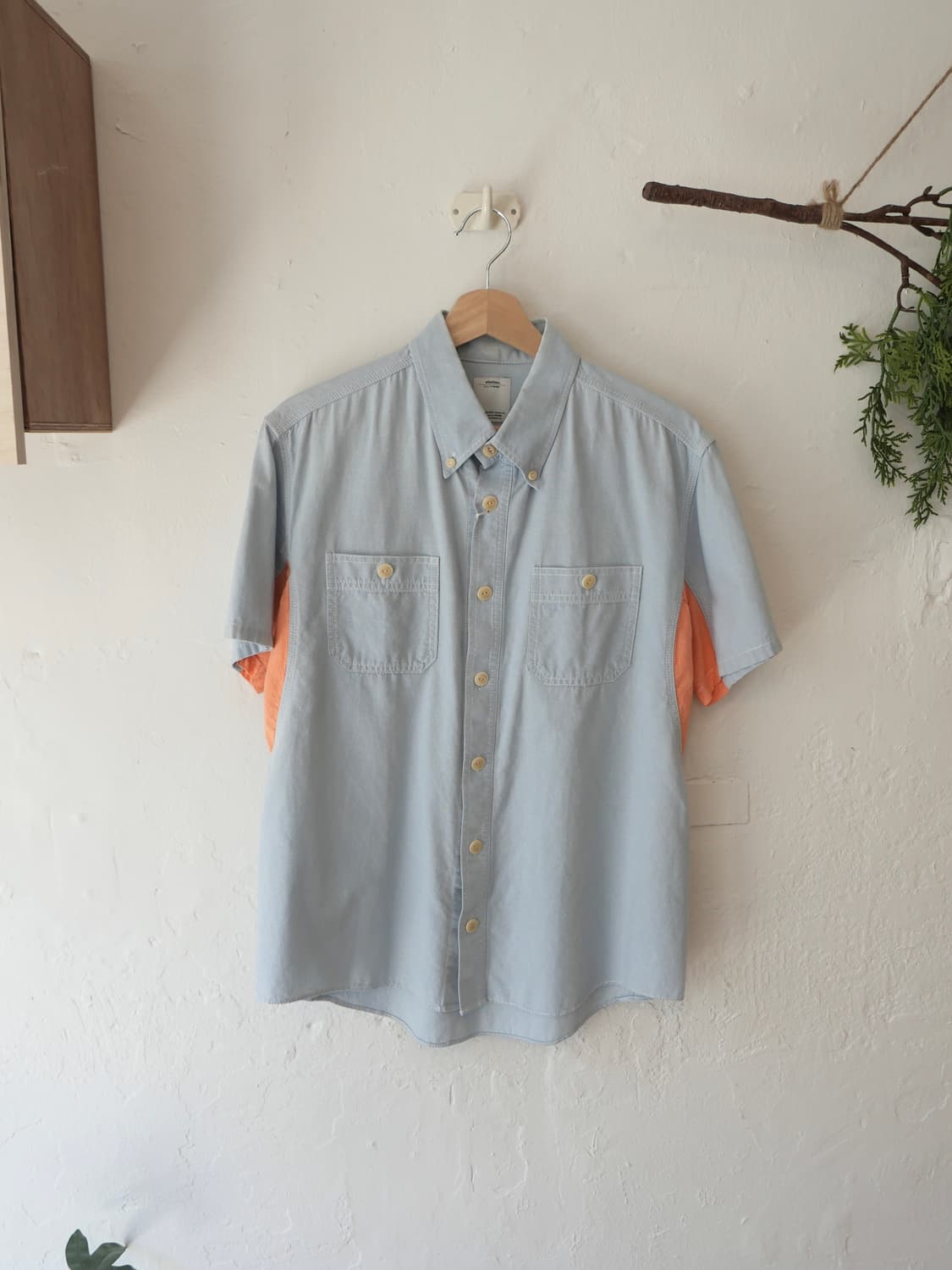 비즈빔 데님 반팔 셔츠 상품이미지1