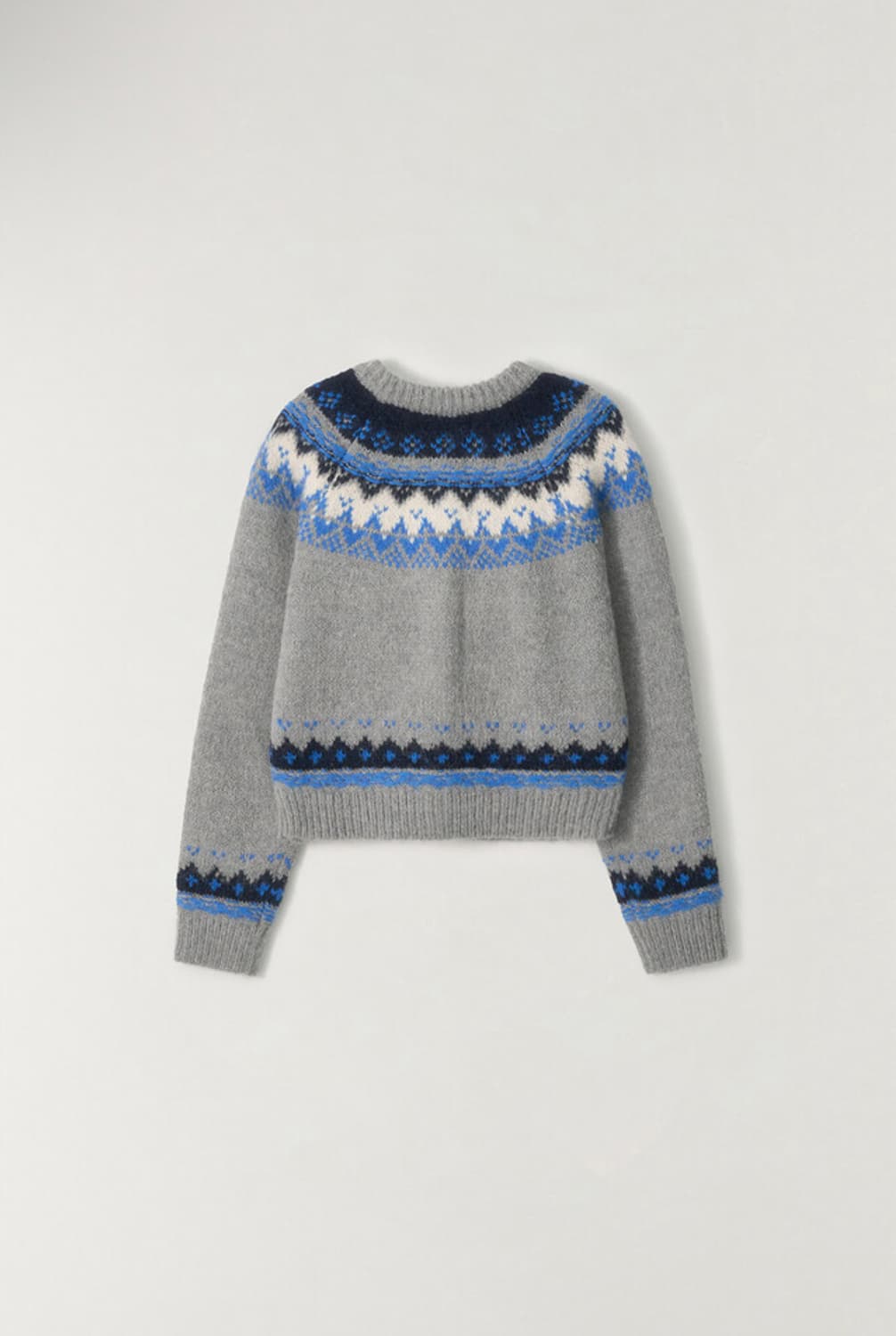 더라우스트 자카드 니트 가디건 그레이 상품이미지2