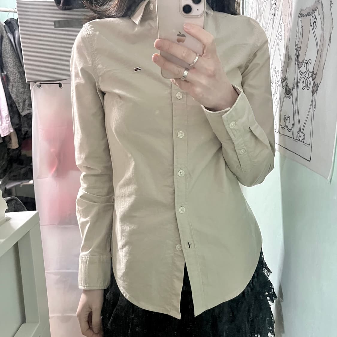 타미힐피거 라이트베이지 코튼 셔츠 상품이미지3