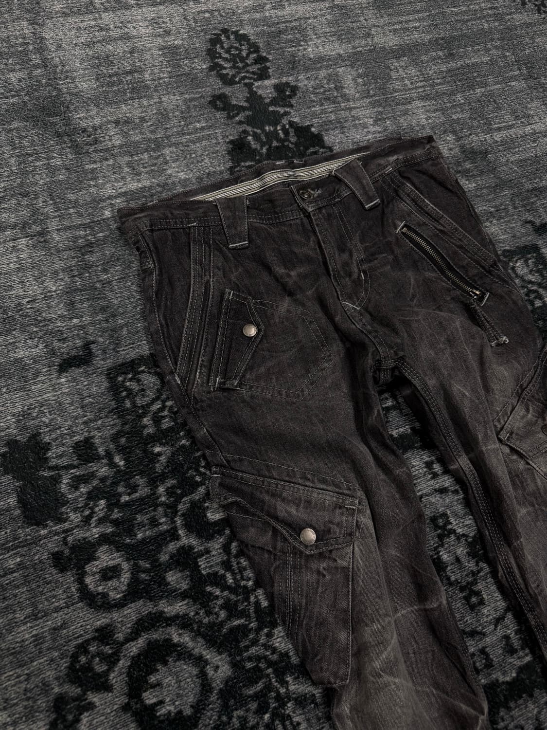 Japanese 00s grey acid washing denim car 상품이미지3