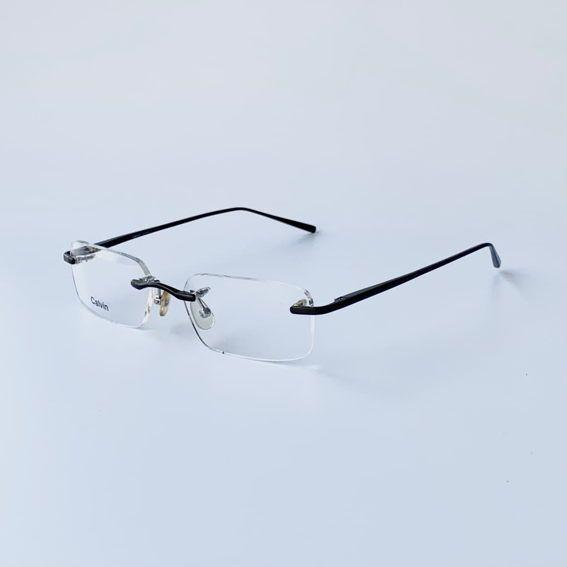 801 데드스탁 픽키 블랙 무테 사각 스퀘어 경량 빈티지안경 상품이미지4