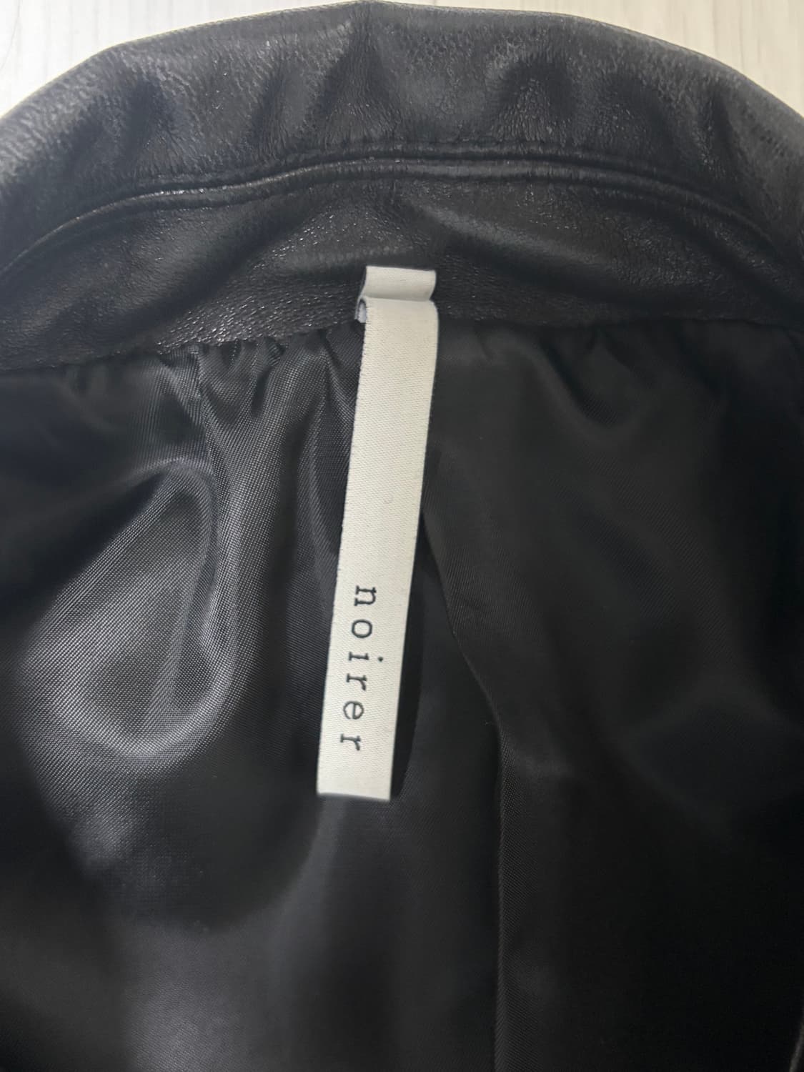 램스 레더 벨티드 크롭 자켓 (블랙) 상품이미지6