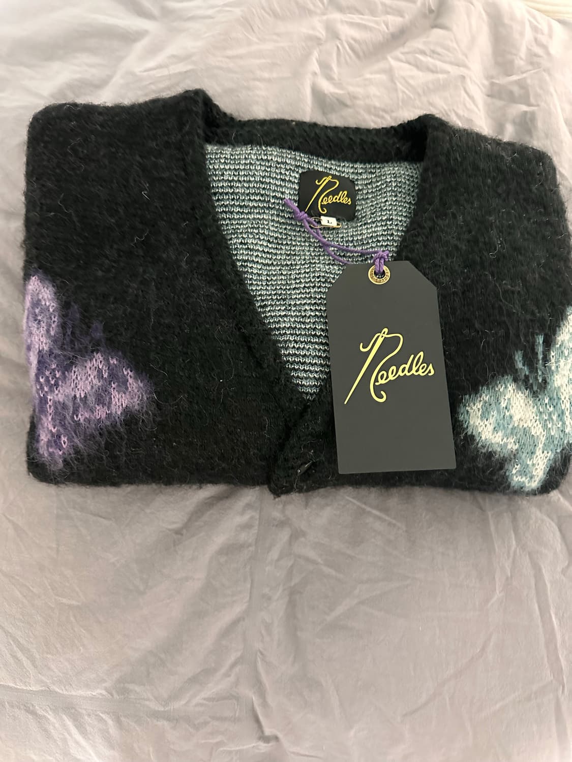 니들스x스튜디오스 별주 빠삐용 모헤어 가디건 블랙 L사이즈 판매합니다 상품이미지3