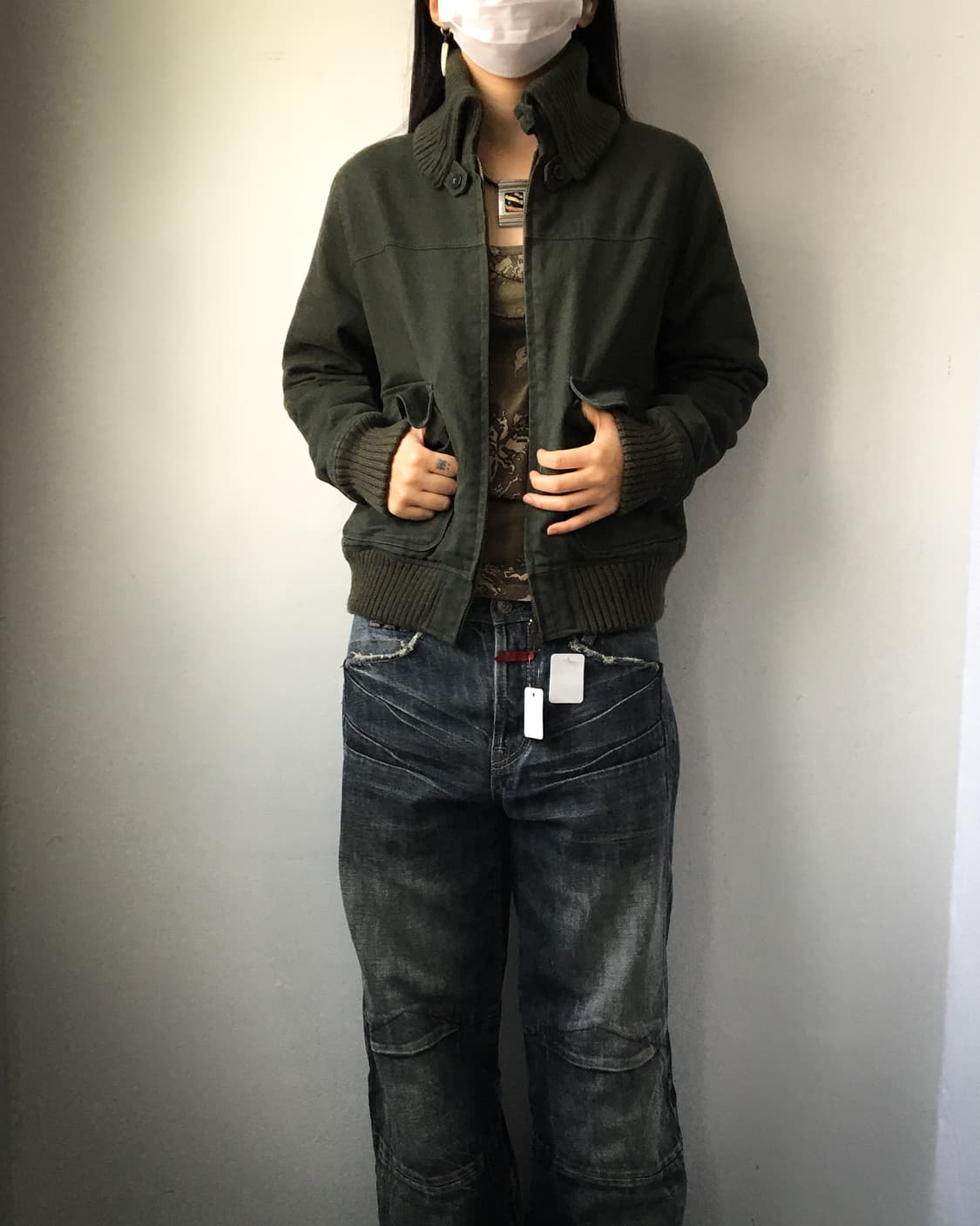 Ribbed layered high neck jacket 상품이미지7