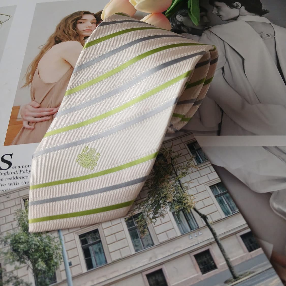 아쿠아스큐텀 실크 스트라이프 넥타이 9.3cm A등급 A19123
 상품이미지2