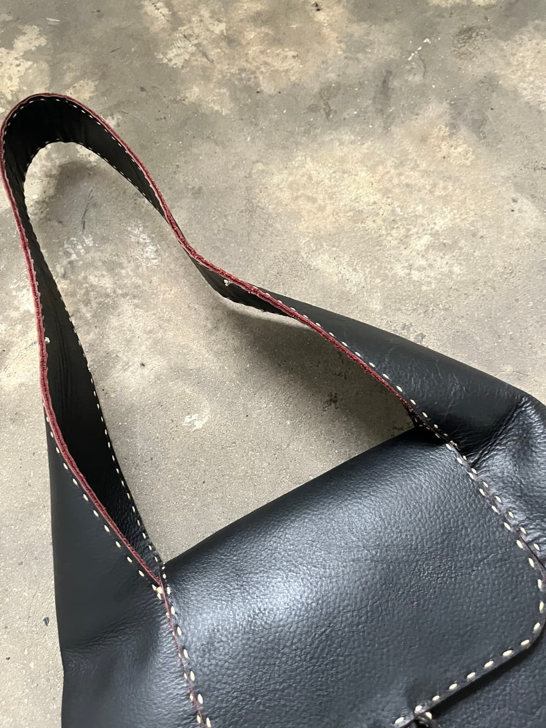 Vintage 리얼레더 빅숄더백 상품이미지5