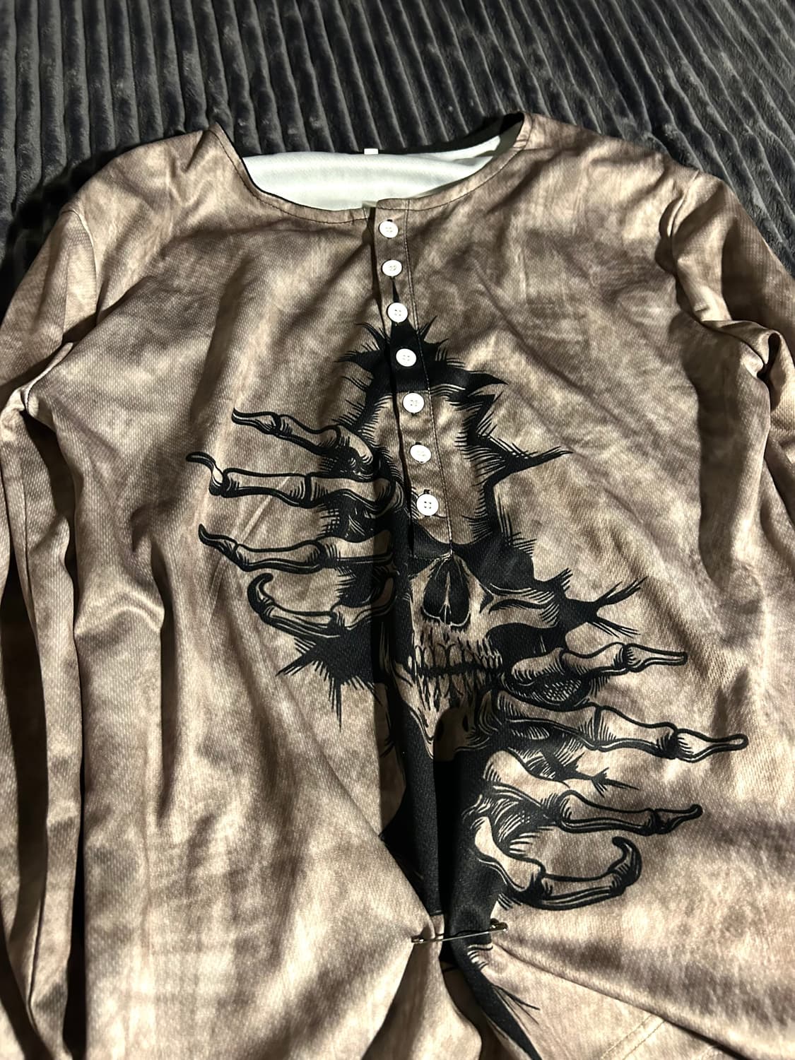 Skull printing Button Long sleeve 상품이미지2