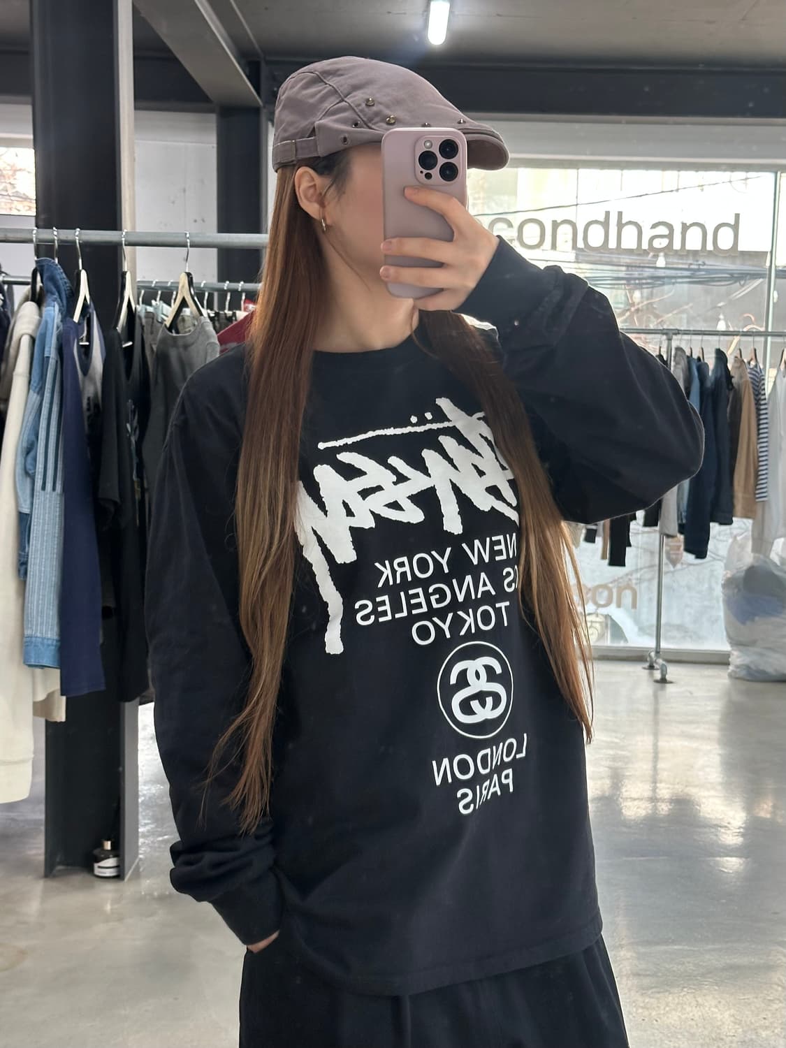 스투시 월드투어 롱슬리브 긴팔티 블랙 상품이미지3