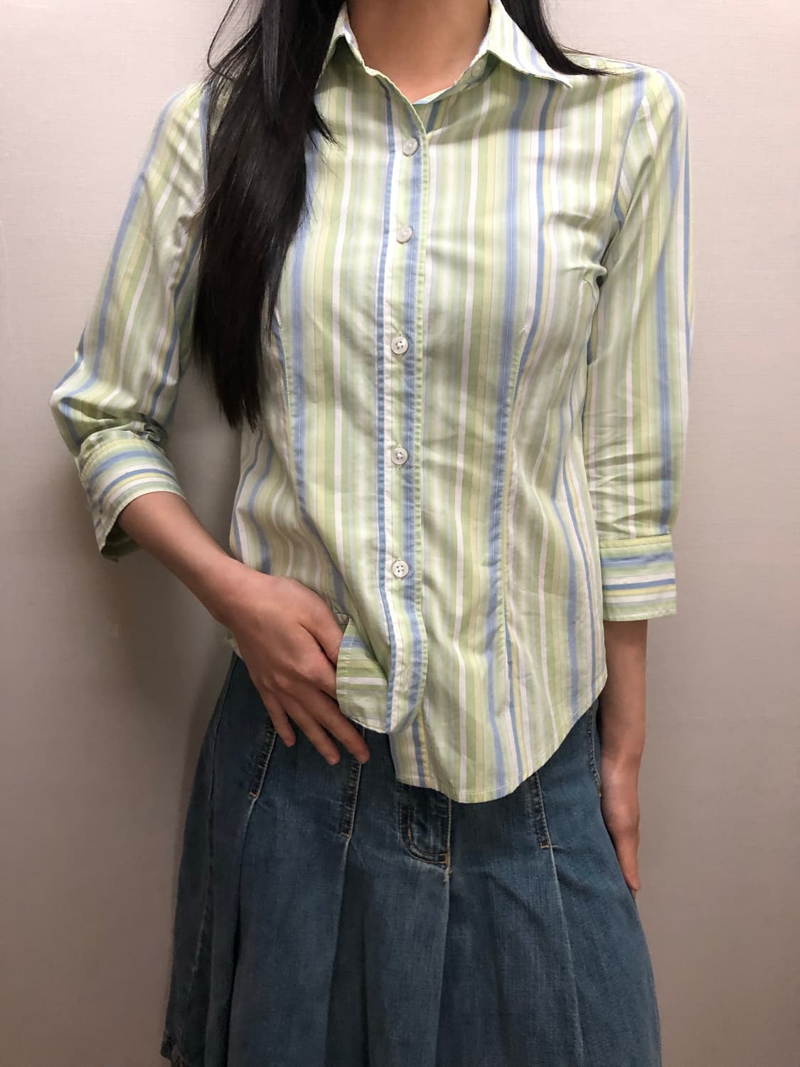 빈티지 갭 그린 체크 셔츠 상품이미지8